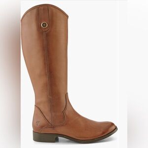 Frye Marissa Medallion Inside Zip Tall Cognac Leather Boots